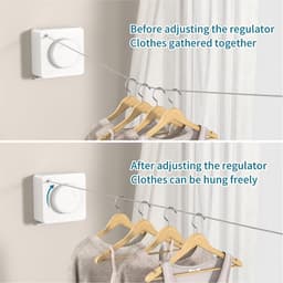 Robuuste Uittrekbare Waslijn voor Muurmontage, Eenvoudig te Bevestigen, Ideaal voor Droog Kleding met Vergrendeling tegen Doorhangen — thumbnail 5