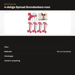 Grondankers 4-delig - Spiraalvormig - Multifunctionele Tentaccessoires - Geschikt voor Houten Platforms - Aluminiumlegering/Roestvrij Staal - 7.7x3.6cm - Tentpalen — thumbnail 5