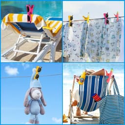 4 stuks strandhanddoekclips, grote draagbare grappige wasknijpers voor ligstoelen, winddichte handdoekklemmen voor strand, tuin, zwembad of ligstoel — thumbnail 3