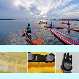 tas, 10, 20, 40, 70, 90 liter, waterdichte zak, ultralichte droogzak, waterdichte watersporttassen voor kajakken, strand, zwemmen, kamperen, wandelen, oranje, 40L UK — thumbnail 5