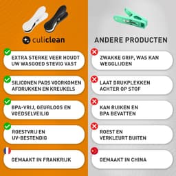 Wasknijpers Soft Clip, Voor Fijne Was, 40x, klassiek blauw-wit | Made in France, zachte veer, geen drukplekken op wol en delicate stoffen, UV- en weerbestendig, binnen en buiten — thumbnail 2