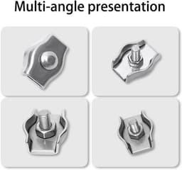 Kabelklemmen Roestvrij Staal 304 - Zelfklevende Bevestigingsklemmen - Rigging Bevestigingselementen - Voor Waslijn/Banners - Duurzaam/Robuust - 8 x 15 mm - Bevestigingsklem — thumbnail 4