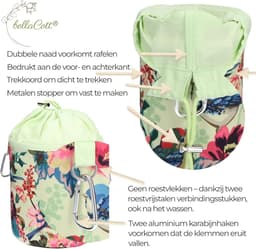 Draagbare Wasknijperzak - Garden Symphony - Katoen met Trekkoordsluiting en Karabijnhaken - Voor Wasknijpers en Diverse Voorwerpen — thumbnail 3