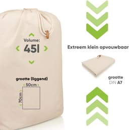 Dailygoods - Set van 2 Waszakken - Extra Grote Katoenen Reistas voor Duurzaam Gebruik — thumbnail 5