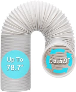 Slang voor mobiele airco, diameter 5,9 inch (ca. 15 cm), lengte 78,7 inch (ca. 200 cm) | Zonder aansluitstuk, universele vervanging, compatibel met de meeste raamafdichtingssets voor mobiele airco's — thumbnail 1