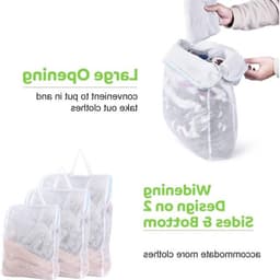 Set van 3 Herbruikbare Waszakken voor de Wasmachine met Handvatten, Ideaal voor Ondergoed, Truien en Sjaals - Blauwe Wasnetten voor Delicate Kleding — thumbnail 5