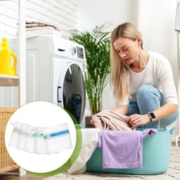 5 Stuks Kleine Mesh Waszakken, Duurzame Polyester Opbergzakken voor Geurige Parels, Reiswas Organizer en Bescherming van Delicate Kleding — thumbnail 4