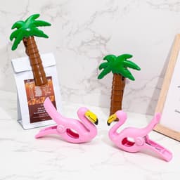 SnelShoppen - Towel Clips voor Strandstoelen - 2 Stuks Grote Strandhanddoek Klemmen Flamingo - Handdoek Klemmen voor Strand, Bad, Zwembad - Duurzaam K — thumbnail 4