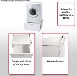 Wasmachine sokkel - verhoger - 33 cm met lade - zwart — thumbnail 4