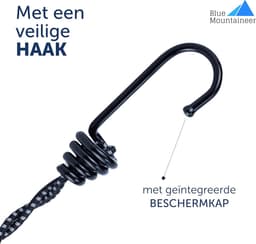 Mini Outdoor Waslijn - reistassen - voor camping en balkon - 1 stuk - zwart - 2 m — thumbnail 4