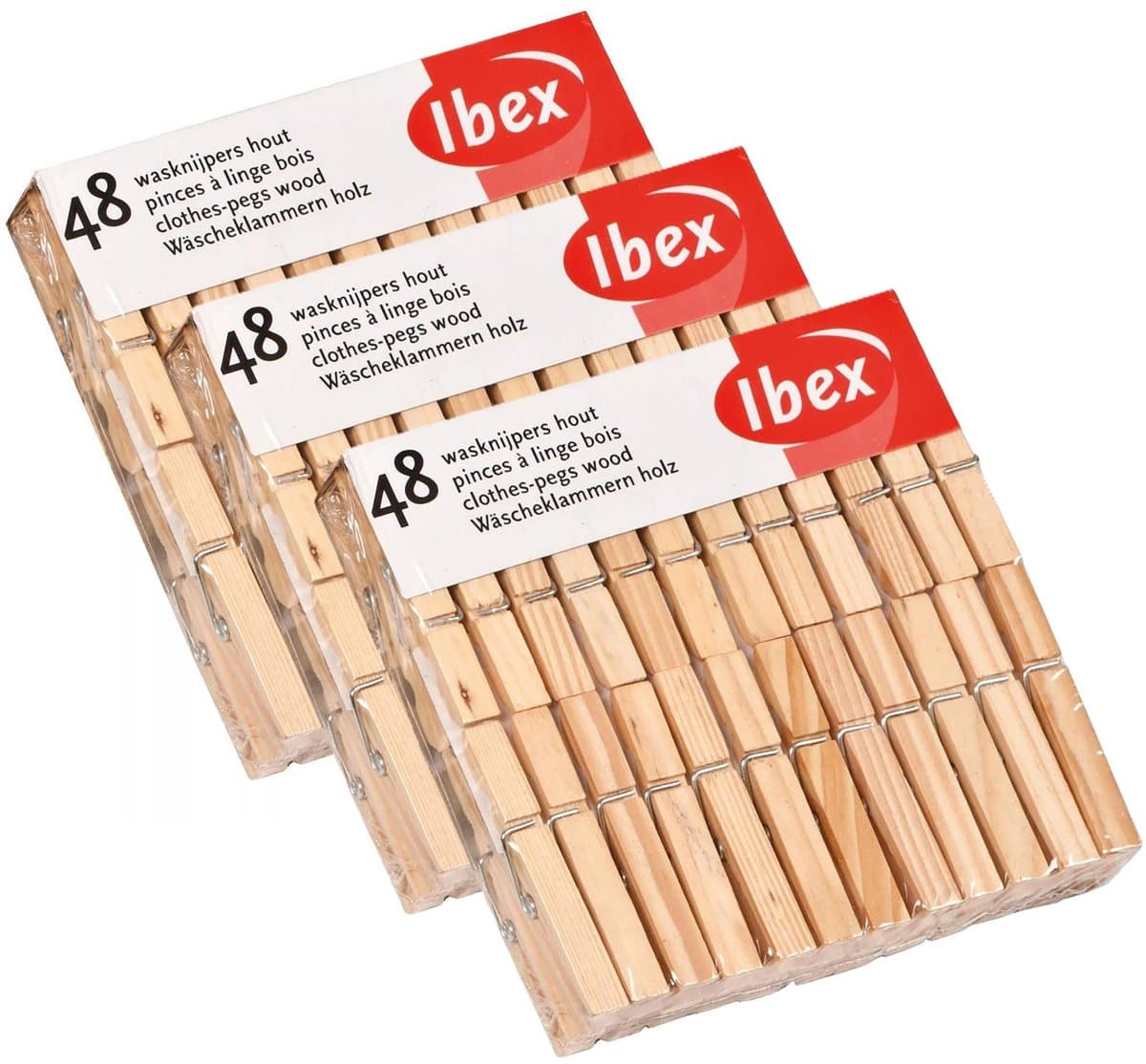 Wasknijpers - 48x - hout - knijpers - wasspelden - wasgoed ophangen — afbeelding 1