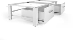 Wasophoogte® Wasmachine verhoger met lade - Dubbele wasmachine opbouwmeubel XL - Wasmachine sokkel - 31cm hoog - Wit - Universeel - 63*63 (LxB) - Inclusief wandbeugels — thumbnail 4