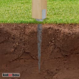 Set van 2 inslaghulzen - paaldragers verstelbaar 0-160 mm - thermisch verzinkt - voor houten palen — thumbnail 5