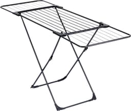 Droogrek Staand Metaal Zwart Intrekbaar XXL 108-182 cm - Droogtoren - Wasrek - Washanger — thumbnail 3