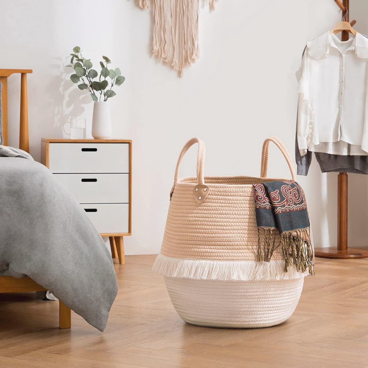 Boho Wasmand - Gevlochten Decoratieve Opbergmand voor Kinderkamer en Woonkamer — afbeelding 1