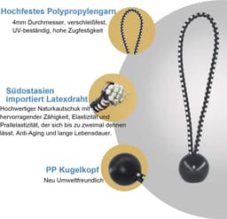 Spanrubbers met bal - 50 Stuks - Rubberen Spanners voor Tenten en Dekzeilen — thumbnail 4