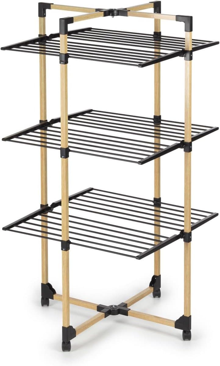 Opvouwbaar wasrek met meerdere niveaus - staand droogrek 69 x 136 x 69 cm - tot 20 kg wasgoed - ideaal voor kleine woningen wasrek — afbeelding 1