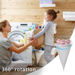 Wasmachine Haarfilterzak Met 4 Draaibare Holle Ballen - Herbruikbare Haarverwijderaar - Roze — thumbnail 2