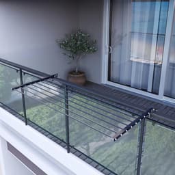 Inklapbaar Balkonwasrek Duo - Duurzaam en Weerbestendig Droogrek voor Balkons, Terrassen en Leuningen - 162 cm — thumbnail 4