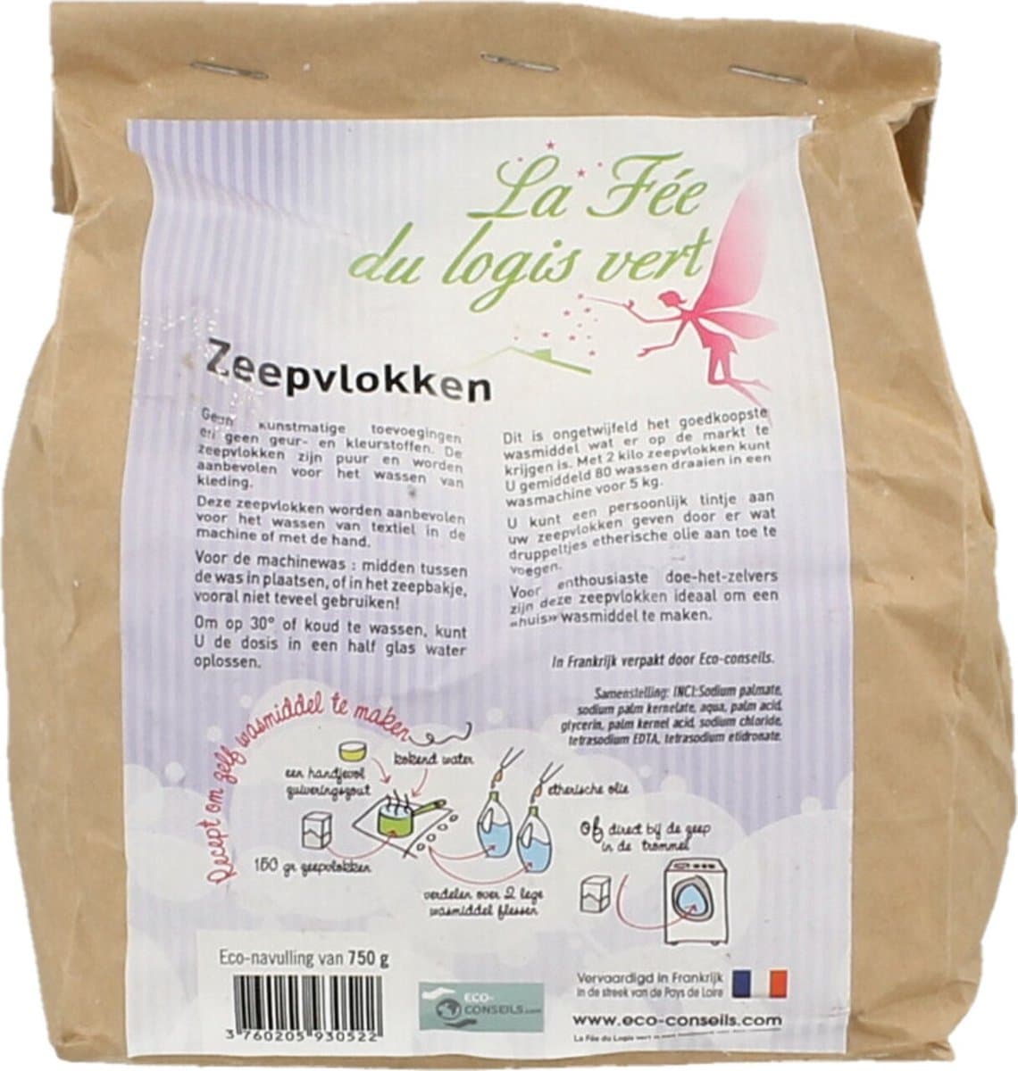 Eco Conseils Zeepvlokken Zak 750 gr — afbeelding 1