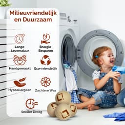 6x Drogerballen XL van Wol - Wasverzachter - voor Wasmachine en Wasdrogers - Dryer balls - Wasbol 100% wol — thumbnail 3