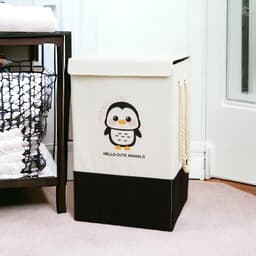 Wasmand - Wasmand Kinderkamer - Opbergmand kinderen - Opvouwbare Wasmand - Laundry Basket- Wasmand met Deksel - Opbergmand voor speelgoed - Speelgoedmand - 45L — thumbnail 4