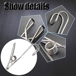 20 stuks 9,5 x 6 cm wasknijpers, 304 roestvrij staal, multifunctionele metalen klemmen voor wasdrogers, handdoeken, sokken, foto's. — thumbnail 5