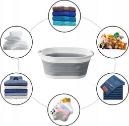 Igoods Wasmand - Opvouwbare Siliconen Wasmand - Ruimtebesparende Wasmand - Met Handvaten - 24L — thumbnail 5