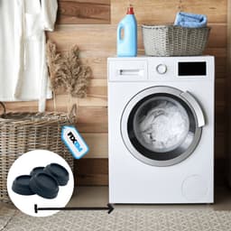 Fixem® - Trillingdemper wasmachine - Droger trillingdemper - Anti schudden - Wasmachine voet - Anti Trilling mat - Geschikt voor universeel gebruik - 4STUKS - Zwart - Zacht rubber geen PVC — thumbnail 3