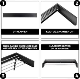 Wanddroogrek inklapbaar - wand droogrek - wanddroogrek uitschuifbaar - wanddroogrek ophangbaar — thumbnail 3