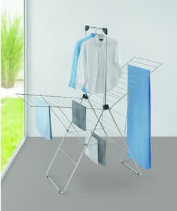 Tomado - Droogrek Vento Plus - 30 meter drooglengte - Zilvergrijs - 5 jaar garantie - vleugels in hoogte verstelbaar - extra stang voor kledinghangers — thumbnail 4