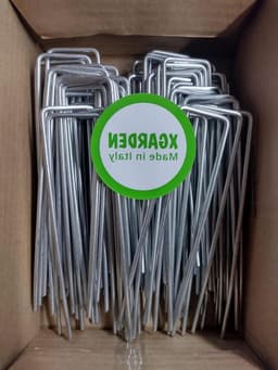 Grondankers Worteldoek - Tuinharingen Bevestiging - Tuin Organiseren - Thermisch Verzinkt Staal - 500 Stuks - Zilverkleurig — thumbnail 1