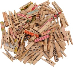 Mini Houten Wasknijpers - Kleine Knijpers Bloem - Decoratie en Ophangen - Uniek Bloemmotief - 100 stuks - Houtkleur — thumbnail 5