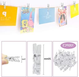 Mini Heldere Fotohangende Klemmen - 100 Stuks Plastic Foto Clips, Kleine Kledingknijpers voor Thuis, School en Kunstdecoratie — thumbnail 5