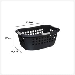Dailygoods - Ergonomische Wasmand 51L - Donkergrijs met Handgrepen — thumbnail 3