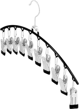 Pack van 5 sokken droogrek met roestvrijstalen hangers en 10 antislip clips - Ruimtebesparend voor sokken, ondergoed, hoeden en sjaals — thumbnail 3