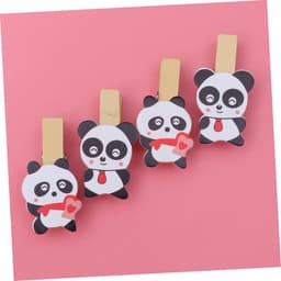 Houten Wasknijpers - Kleine Clips - Foto's Ophangen - Met Decoratieve Patronen - 8 Stuks - Gekleurd — thumbnail 5