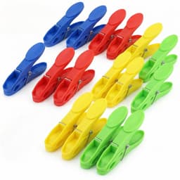 Dailygoods- Wasknijpers Set van 32 - Kunststof - Antislip Klemmen - Brede Greep - Weerbestendig - Geschikt voor Binnen/Buiten - Wasknijper — thumbnail 1