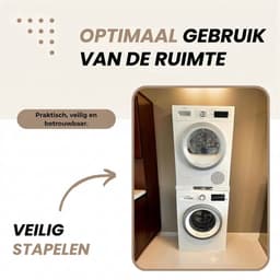 Wasmachine Droger Stapelkit - Wasmachine Verbindingsframe - Stapelrek voor Wasmachine en Droger - Ruimtebesparende Houder - Verstelbare Apparaten Steun - Kunststof Stapelset — thumbnail 4