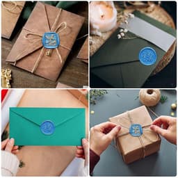 100 Stuks Blauwe Wasbolletjes voor Octagonale Wax Seal - Perfect voor Brieven, Uitnodigingen en Cadeauverpakking — thumbnail 3