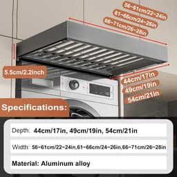 Uittrekbaar Droogrek - Kast Organizer - Ruimte Besparen - Verstelbare Lengte - 44-54 cm Diep - Aluminium — thumbnail 3
