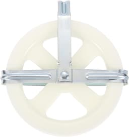Kledinglijn Rol - Waslijn Wiel - Buiten Drogen - Roestvrij Weerbestendig - 5 inch Diameter - Wit — thumbnail 1