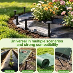 Grondanker - Zwart - 11 x 3,6 cm - Kunststof met 6 Weerhaken - Voor Tuin en Camping — thumbnail 4