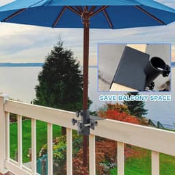 Parasolhouder voor balkon - Zwart - Ø 40 mm - Verstelbare Gietijzeren Houder voor Balkonleuning — thumbnail 3