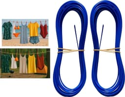 Camping waslijn - Reis waslijn - Buiten drogen - Extra sterk staal - 10 meter - Blauw — thumbnail 1