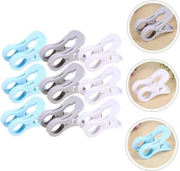 9 stuks- wasknijpers-wasknijpers kunststof -wasknijpers groot-wasknijpers plastic -Strandhanddoekclips- Quiltclips-Strandlaken Knijpers -Winddicht-Handdoekknijpers-Voor Strandlaken, Beddengoed En Dikke Kleding-Meerkleurig — thumbnail 5