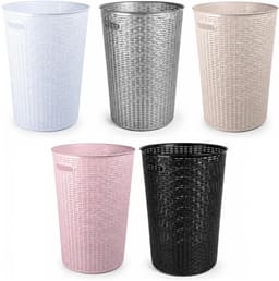 Plasticforte Ronde wasmand Rotan - roze - gevlochten kunststof - 51 liter - 38 x 57 cm - opbergmanden — thumbnail 4