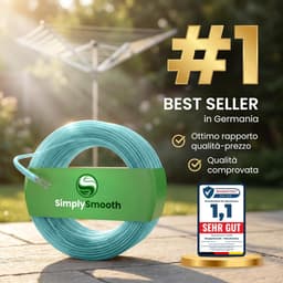 Waslijn - Turquoise - Stalen kern - Weerbestendig - Voor Tuin en Camping — thumbnail 5