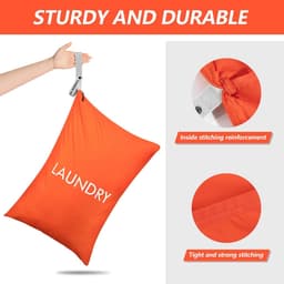 SnelShoppen - Grote Waszak, Waterdichte Nylon Tas met Rits, Herbruikbaar, Ideaal voor Reizen, Kamperen, Studenten, 70 x 50 cm — thumbnail 2