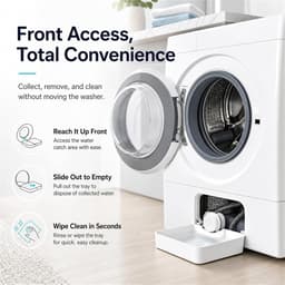 Universele afvoerbak voor wasmachines met voorlader - 2stuks - Afvoerbak voor wasmachine - Onderdelen voor wasmachines - Eenvoudig te installeren - Geschikt voor kelders, appartementen, stacaravans, garages en huurwoninge — thumbnail 5
